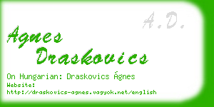 agnes draskovics business card
