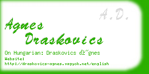 agnes draskovics business card